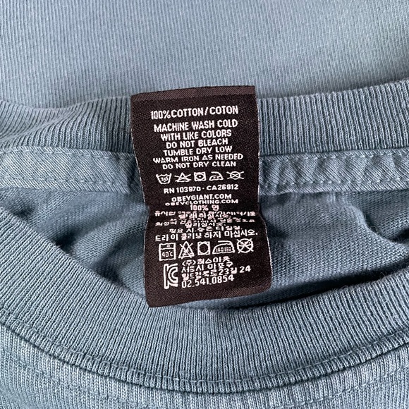 OBEY blue graphic tee w/ yellow sun sz L - Picture 12 of 12